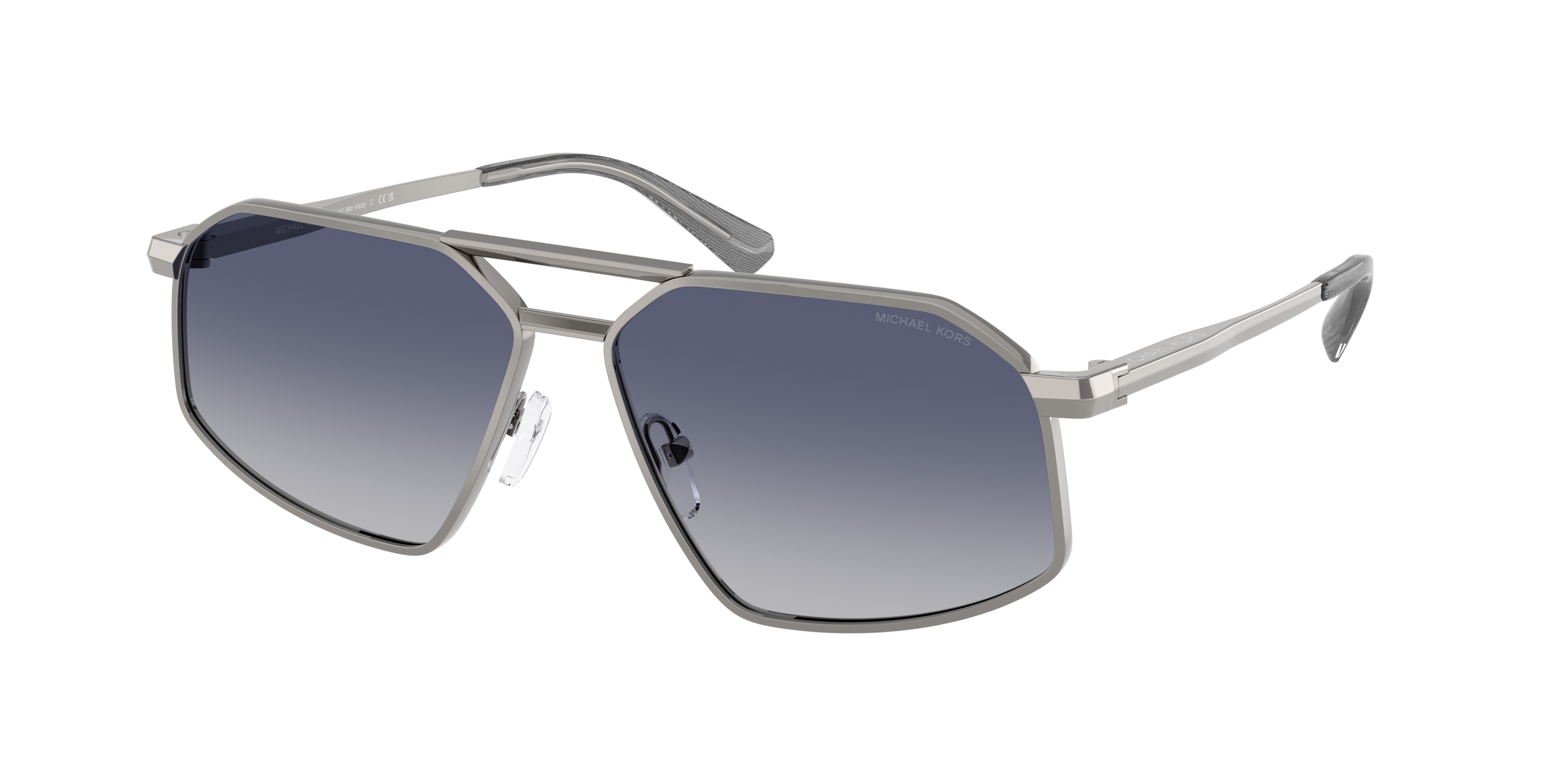 Michael Kors Herren MK1167 Mar Vista 10024L Sonnenbrillen Metall Grau Blau Geometrisch Normal Schattiert-image